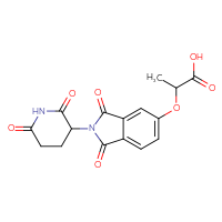 Chemical structure of 2-{[2-(2,6-dioxopiperidin-3-yl)-1,3-dioxo-2,3-dihydro-1H-isoindol-5-yl]oxy}propanoic acid - CSSB03549770929