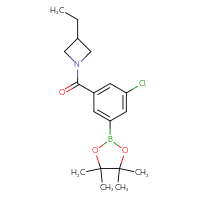 Chemical structure of 1-[3-chloro-5-(4,4,5,5-tetramethyl-1,3,2-dioxaborolan-2-yl)benzoyl]-3-ethylazetidine - CSSB02526684602