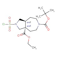 Chemical structure of rac-6-tert-butyl 3a-ethyl (3aR,8aR)-2-(chlorosulfonyl)-decahydropyrrolo[3,4-d]azepine-3a,6-dicarboxylate - CSSB21291563302