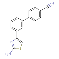 Chemical structure of 3'-(2-amino-1,3-thiazol-4-yl)-[1,1'-biphenyl]-4-carbonitrile - CSSB06582220128