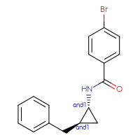 Chemical structure of rac-N-[(1R,2R)-2-benzylcyclopropyl]-4-bromobenzamide - CSSB15006650080