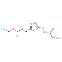 Chemical structure of ethyl 3-{5-[(prop-2-enamido)methyl]-1,3,4-thiadiazol-2-yl}propanoate - CSSB02493069027