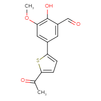 Chemical structure of 5-(5-acetylthiophen-2-yl)-2-hydroxy-3-methoxybenzaldehyde - CSSB06590579992
