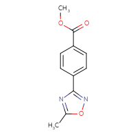Chemical structure of methyl 4-(5-methyl-1,2,4-oxadiazol-3-yl)benzoate - CSSB00000064160