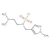 Chemical structure of N-[2-(dimethylamino)ethyl]-N-[(1-methyl-1H-pyrazol-4-yl)methyl]sulfamoyl chloride - CSSB06272229959