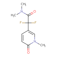 Chemical structure of 2,2-difluoro-N,N-dimethyl-2-(1-methyl-6-oxo-1,6-dihydropyridin-3-yl)acetamide - CSSB01150687838