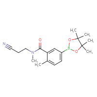 Chemical structure of N-(2-cyanoethyl)-N,2-dimethyl-5-(4,4,5,5-tetramethyl-1,3,2-dioxaborolan-2-yl)benzamide - CSSB02526921751