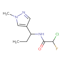 Chemical structure of 2-chloro-2-fluoro-N-[1-(1-methyl-1H-pyrazol-4-yl)propyl]acetamide - CSSB21332103195