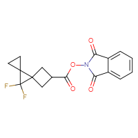 Chemical structure of 1,3-dioxo-2,3-dihydro-1H-isoindol-2-yl 8,8-difluorodispiro[2.0.3⁴.1³]octane-6-carboxylate - CSSB02129177708