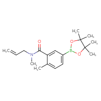 Chemical structure of N,2-dimethyl-N-(prop-2-en-1-yl)-5-(4,4,5,5-tetramethyl-1,3,2-dioxaborolan-2-yl)benzamide - CSSB02522226717