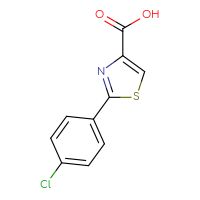 Chemical structure of 2-(4-chlorophenyl)-1,3-thiazole-4-carboxylic acid - CSSB00000217491