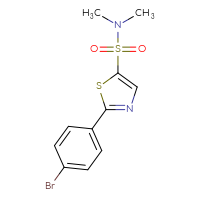 Chemical structure of 2-(4-bromophenyl)-N,N-dimethyl-1,3-thiazole-5-sulfonamide - CSSB15046115611
