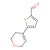 Chemical structure of 5-(3,6-dihydro-2H-pyran-4-yl)thiophene-2-carbaldehyde - CSSB00102810542