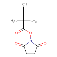 Chemical structure of 2,5-dioxopyrrolidin-1-yl 2,2-dimethylbut-3-ynoate - CSSB17484213847
