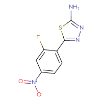 Chemical structure of 5-(2-fluoro-4-nitrophenyl)-1,3,4-thiadiazol-2-amine - CSSB00005560707
