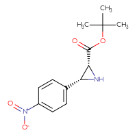 Chemical structure of tert-butyl (2R,3R)-3-(4-nitrophenyl)aziridine-2-carboxylate - CSSB00020682829