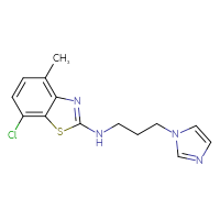 Chemical structure of 7-chloro-N-[3-(1H-imidazol-1-yl)propyl]-4-methyl-1,3-benzothiazol-2-amine - CSSB00025745833