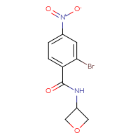 Chemical structure of 2-bromo-4-nitro-N-(oxetan-3-yl)benzamide - CSSB01999520578