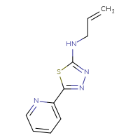 Chemical structure of N-(prop-2-en-1-yl)-5-(pyridin-2-yl)-1,3,4-thiadiazol-2-amine - CSSB00000052463