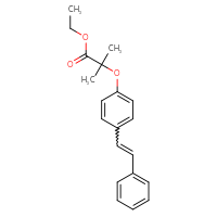 Chemical structure of ethyl 2-methyl-2-[4-(2-phenylethenyl)phenoxy]propanoate - CSSB14823732552