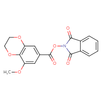 Chemical structure of 1,3-dioxo-2,3-dihydro-1H-isoindol-2-yl 8-methoxy-2,3-dihydro-1,4-benzodioxine-6-carboxylate - CSSB00116225613