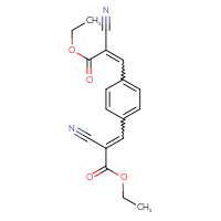 Chemical structure of ethyl 2-cyano-3-[4-(2-cyano-3-ethoxy-3-oxoprop-1-en-1-yl)phenyl]prop-2-enoate - CSSB00046083175