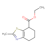Chemical structure of ethyl 2-methyl-4,5,6,7-tetrahydro-1,3-benzothiazole-7-carboxylate - CSSB20563222254