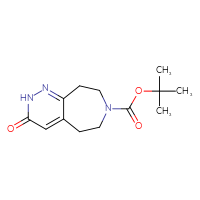 Chemical structure of tert-butyl 3-oxo-2H,3H,5H,6H,7H,8H,9H-pyridazino[3,4-d]azepine-7-carboxylate - CSSB00010063258