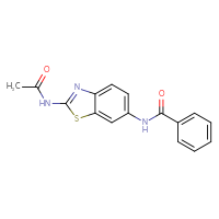 Chemical structure of N-(2-acetamido-1,3-benzothiazol-6-yl)benzamide - CSSB00015205395