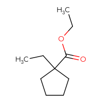 Chemical structure of ethyl 1-ethylcyclopentane-1-carboxylate - CSSB00012184365