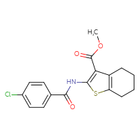 Chemical structure of methyl 2-(4-chlorobenzamido)-4,5,6,7-tetrahydro-1-benzothiophene-3-carboxylate - CSSB00105561407