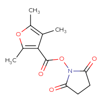 Chemical structure of 2,5-dioxopyrrolidin-1-yl 2,4,5-trimethylfuran-3-carboxylate - CSSB02172879060