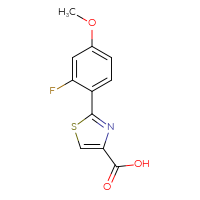 Chemical structure of 2-(2-fluoro-4-methoxyphenyl)-1,3-thiazole-4-carboxylic acid - CSSB00006006659