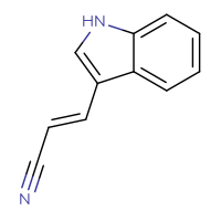 Chemical structure of (2E)-3-(1H-indol-3-yl)prop-2-enenitrile - CSSB00103153730