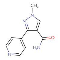 Chemical structure of 1-methyl-3-(pyridin-4-yl)-1H-pyrazole-4-carboxamide - CSSB00067648153