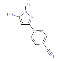 Chemical structure of 4-(5-amino-1-methyl-1H-pyrazol-3-yl)benzonitrile - CSSB00011174687