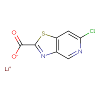Chemical structure of lithium(1+) 6-chloro-[1,3]thiazolo[4,5-c]pyridine-2-carboxylate - CSSB21509460316