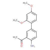 Chemical structure of 1-{4-amino-2',4'-dimethoxy-[1,1'-biphenyl]-3-yl}ethan-1-one - CSSB05204225756