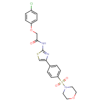 Chemical structure of 2-(4-chlorophenoxy)-N-{4-[4-(morpholine-4-sulfonyl)phenyl]-1,3-thiazol-2-yl}acetamide - CSSB00026723301