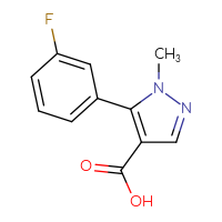 Chemical structure of 5-(3-fluorophenyl)-1-methyl-1H-pyrazole-4-carboxylic acid - CSSB00010304479
