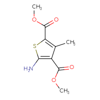 Chemical structure of 2,4-dimethyl 5-amino-3-methylthiophene-2,4-dicarboxylate - CSSB00000183971