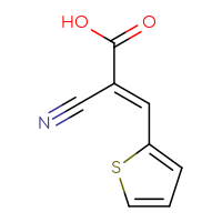 Chemical structure of (2E)-2-cyano-3-(thiophen-2-yl)prop-2-enoic acid - CSSB00016996024