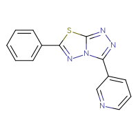 Chemical structure of 3-{6-phenyl-[1,2,4]triazolo[3,4-b][1,3,4]thiadiazol-3-yl}pyridine - CSSB00121733879