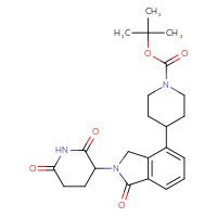 Chemical structure of tert-butyl 4-[2-(2,6-dioxopiperidin-3-yl)-1-oxo-2,3-dihydro-1H-isoindol-4-yl]piperidine-1-carboxylate - CSSB00161164378