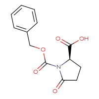 Chemical structure of (2R)-1-[(benzyloxy)carbonyl]-5-oxopyrrolidine-2-carboxylic acid - CSSB00000021500