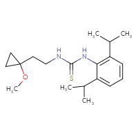 Chemical structure of 1-[2,6-bis(propan-2-yl)phenyl]-3-[2-(1-methoxycyclopropyl)ethyl]thiourea - CSSB21432501256
