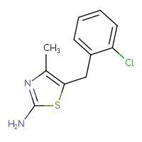 Chemical structure of 5-[(2-chlorophenyl)methyl]-4-methyl-1,3-thiazol-2-amine - CSSB00000741915