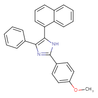 Chemical structure of 2-(4-methoxyphenyl)-5-(naphthalen-1-yl)-4-phenyl-1H-imidazole - CSSB00121712039