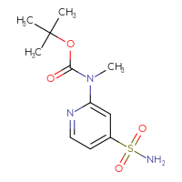 Chemical structure of tert-butyl N-methyl-N-(4-sulfamoylpyridin-2-yl)carbamate - CSSB17484237912