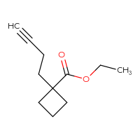 Chemical structure of ethyl 1-(but-3-yn-1-yl)cyclobutane-1-carboxylate - CSSB00116759509